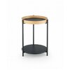 Măsuță cafea Rolo rotundă, design elegant, PAL melaminat și metal, 44x55 cm, stejar/negru picture - 2