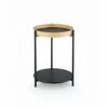 Măsuță cafea Rolo rotundă, design elegant, PAL melaminat și metal, 44x55 cm, stejar/negru picture - 2