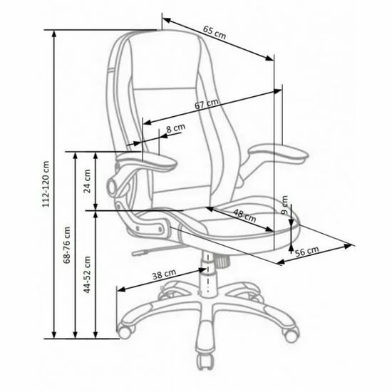 Scaun Saturn, mecanism TILT, piele ecologică perforată, 65x70x122-132 cm, alb picture - 4