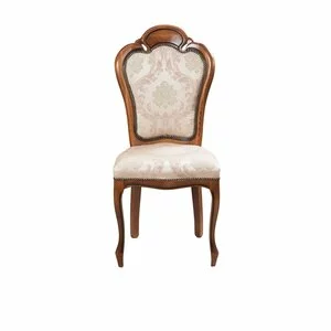 Scaun Diana 48x59x108 cm din lemn masiv cu tapițerie și spătar curbat decorativ