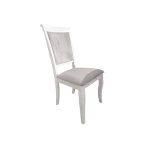 Scaun Aberden M.L., structură lemn masiv, șezut tapițat confortabil, design clasic, 48x40x96 cm, Alb