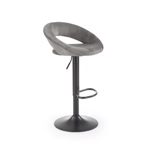 Scaun bar H102, reglabil pe înălțime, design ergonomic, tapițerie eco-piele, 78-100/53/48/62-84 cm, Negru