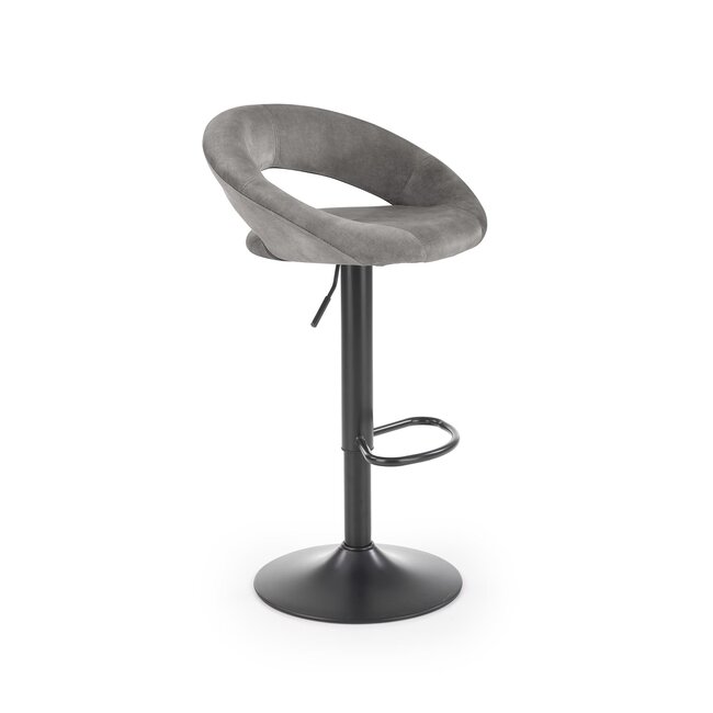Scaun bar H102, reglabil pe înălțime, design ergonomic, tapițerie eco-piele, 78-100/53/48/62-84 cm, Negru