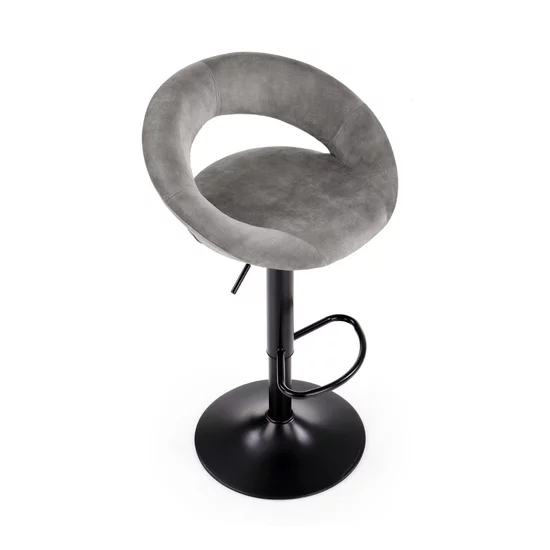 Scaun bar H102, reglabil pe înălțime, design ergonomic, tapițerie eco-piele, 78-100/53/48/62-84 cm, Negru picture - 6