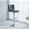 Scaun bar Joly, design minimalist, bază metalică rotativă, reglaj înălțime, eco-piele premium, Negru picture - 1