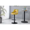Scaun bar Lary, reglabil pe înălțime, design ergonomic, tapițerie eco-piele, 45x49x84-103 cm, Galben picture - 1