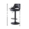 Scaun bar Lary, reglabil pe înălțime, design ergonomic, tapițerie eco-piele, 45x49x84-103 cm, Negru picture - 2