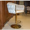 Scaun bar Pretty, tapițerie catifea luxoasă, reglaj înălțime, bază metalică aurie, 45x49x103 cm, Bej picture - 4