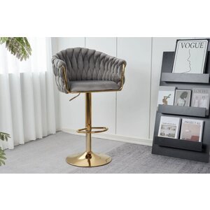 Scaun Bar PRETTY 45cm x 49cm x 103cm Gri