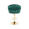 Scaun bar Pretty, tapițerie catifea luxoasă, reglaj înălțime, bază metalică aurie, 45x49x103 cm, Verde picture - 3
