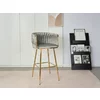 Scaun bar Sun, design rafinat, tapițerie catifea premium, picioare metalice aurii, 53x55x102 cm, Gri picture - 1