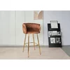 Scaun bar Sun, design rafinat, tapițerie catifea premium, picioare metalice aurii, 53x55x102 cm, Maro picture - 1