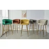 Scaun bar Sun, design rafinat, tapițerie catifea premium, picioare metalice aurii, 53x55x102 cm, Maro picture - 5