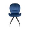 Scaun Criss, stil contemporan, tapițerie catifea moale, picioare metalice, 58x50x88 cm, Albastru picture - 2
