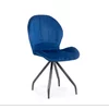 Scaun Criss, stil contemporan, tapițerie catifea moale, picioare metalice, 58x50x88 cm, Albastru picture - 1