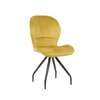 Scaun Criss, stil contemporan, tapițerie catifea moale, picioare metalice, 58x50x88 cm, Galben picture - 1