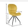 Scaun Criss, stil contemporan, tapițerie catifea moale, picioare metalice, 58x50x88 cm, Galben picture - 2