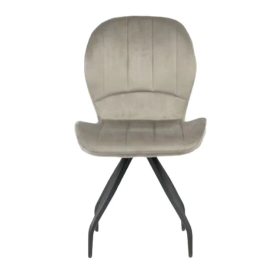 Scaun Criss, stil contemporan, tapițerie catifea moale, picioare metalice, 58x50x88 cm, Gri picture - 2