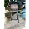 Scaun de bar Velvet, catifea premium cu structură metalică, 45x47x88 cm, gri picture - 3