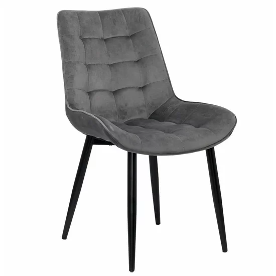 Scaun Ironny, design elegant cu tapițerie din catifea și picioare metalice, 52x43x85 cm, culori disponibile gri, bej, verde picture - 2