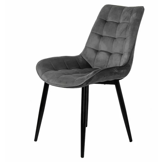 Scaun Ironny, design elegant cu tapițerie din catifea și picioare metalice, 52x43x85 cm, culori disponibile gri, bej, verde picture - 4