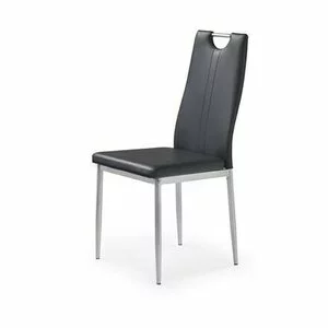 Scaun K202, cu piele ecologică și structură metalică, 44x59x97 cm, negru