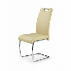 Scaun K211, spătar ergonomic și tapițerie moale, material piele ecologica , 42x60x97 cm, bej