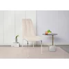 Scaun Lora, design modern, tapițerie catifea premium, picioare aluminiu, 58x42x103 cm, Bej picture - 1