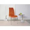 Scaun Lora, design modern, tapițerie catifea premium, picioare aluminiu, 58x42x103 cm, Portocaliu picture - 1
