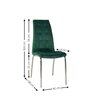 Scaun Lora, design modern, tapițerie catifea premium, picioare aluminiu, 58x42x103 cm, Verde picture - 2