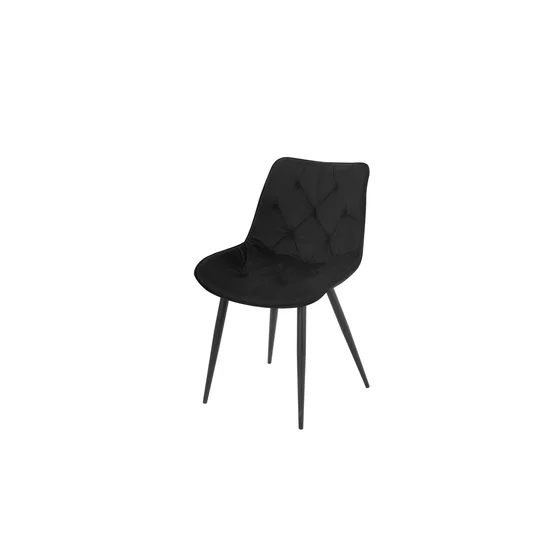 Scaun Matty, modern și ergonomic cu tapițerie din catifea și picioare metalice, 50x40x84 cm, culori disponibile gri, verde, negru, bej picture - 9