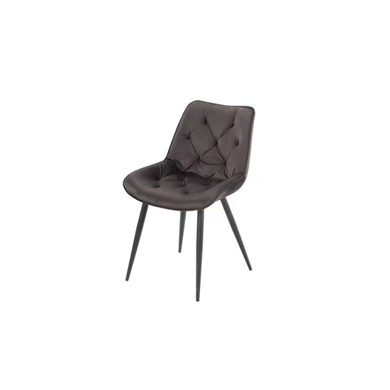 Scaun Matty, modern și ergonomic cu tapițerie din catifea și picioare metalice, 50x40x84 cm, culori disponibile gri, verde, negru, bej picture - 13