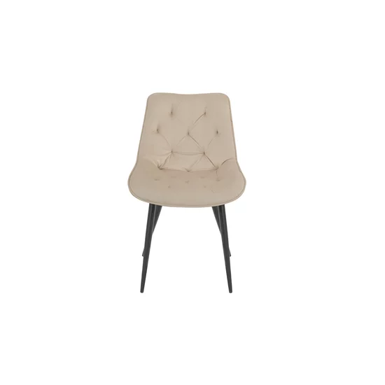 Scaun Matty, modern și ergonomic cu tapițerie din catifea și picioare metalice, 50x40x84 cm, culori disponibile gri, verde, negru, bej picture - 2