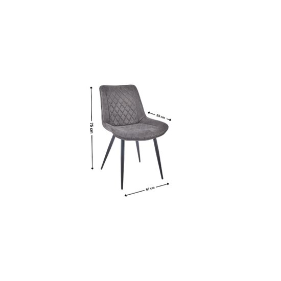 Scaun Roby, tapițat, design ergonomic, structură metalică, șezut confortabil, dimensiuni 55x67x75 cm, Gri picture - 4