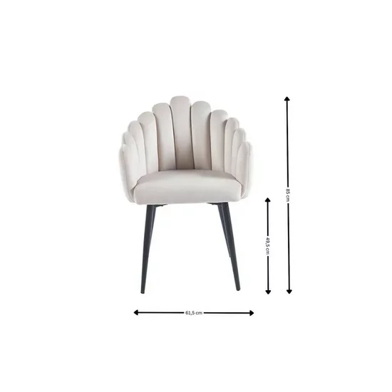 Scaun Simba, tapițat catifea, 58x61x85 cm, bej picture - 6