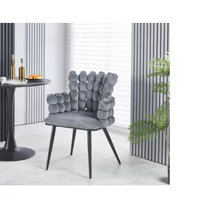 Scaun Spike, tapițat catifea, 63x45x85 cm, gri