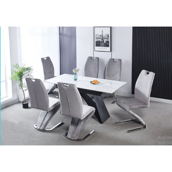 Scaun sufragerie Happy, design elegant și confort sporit, 64x47x102 cm, gri picture - 4