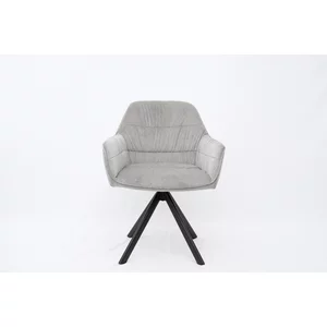 Scaun Swann, confort sporit, șezut generos, tapițerie catifea moale, 62x78x65 cm, Gri