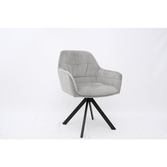 Scaun Swann, confort sporit, șezut generos, tapițerie catifea moale, 62x78x65 cm, Gri picture - 4