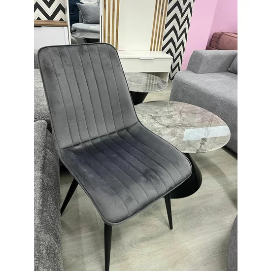 Scaun tapițat Amaral, confort sporit și design elegant, tapițerie catifelată, 47x42x88 cm, bej picture - 10