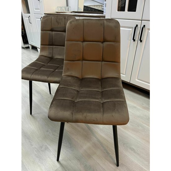 Scaun tapitat Velvet, stofa catifelata , 44x42x89 cm culoare Maro Inchis picture - 6