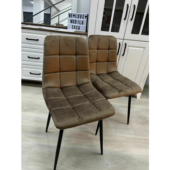 Scaun tapitat Velvet, stofa catifelata , 44x42x89 cm culoare Maro Inchis picture - 5
