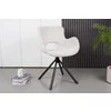 Scaun Tilio, design ergonomic, spătar curbat, tapițerie catifea premium, 81x59x58 cm, Alb picture - 1