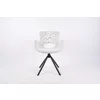 Scaun Tilio, design ergonomic, spătar curbat, tapițerie catifea premium, 81x59x58 cm, Alb picture - 2