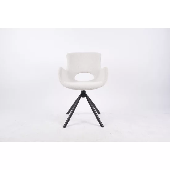 Scaun Tilio, design ergonomic, spătar curbat, tapițerie catifea premium, 81x59x58 cm, Alb picture - 2