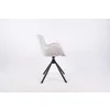 Scaun Tilio, design ergonomic, spătar curbat, tapițerie catifea premium, 81x59x58 cm, Alb picture - 3