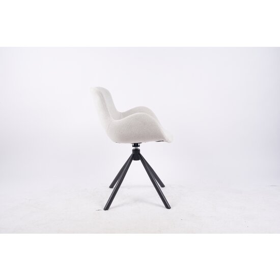 Scaun Tilio, design ergonomic, spătar curbat, tapițerie catifea premium, 81x59x58 cm, Alb picture - 3