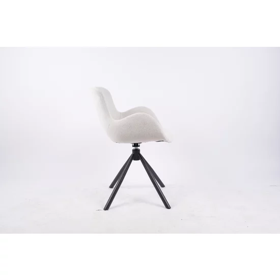 Scaun Tilio, design ergonomic, spătar curbat, tapițerie catifea premium, 81x59x58 cm, Alb picture - 3