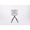 Scaun Tilio, design ergonomic, spătar curbat, tapițerie catifea premium, 81x59x58 cm, Alb picture - 4