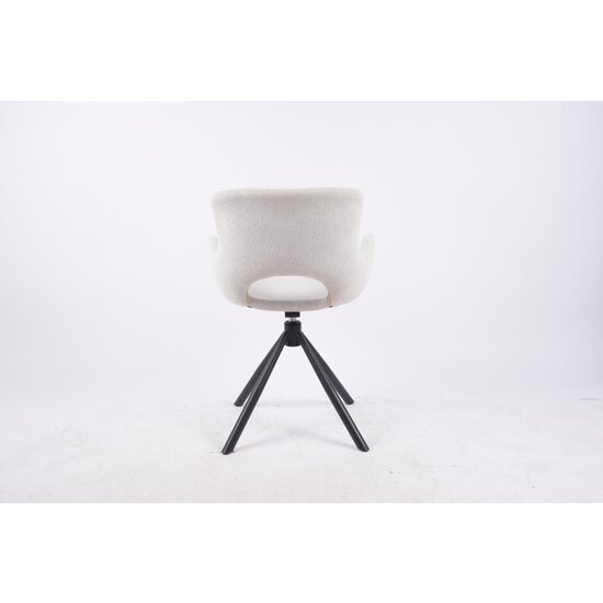 Scaun Tilio, design ergonomic, spătar curbat, tapițerie catifea premium, 81x59x58 cm, Alb picture - 4